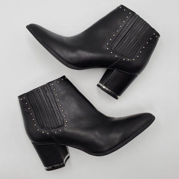 MICHAEL Michael Kors Black Leather Ankle Booties - Picture 5 of 16